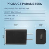 Wall Charger Cube 5V2A Usb Power Supply Charging Block Universal Wall Plug Brick Portable Travel Fast Charger Power Adapter For Iphone, Samsung Galaxy, Lg (2Pcs-Black)