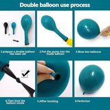 Teal Blue Gold Balloons Double Stuffed Latex Dusty Blue Turquoise Balloon Different Sizes Teal Gold Balloon Garland for Birthday Wedding New Year Anniversary Baby Shower Ocean Party Decor