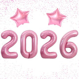 40 Inch Candy Pink 2026 Number Balloons for New Year Party and Celebrations