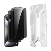 3 Pack For Iphone 15 Pro Max Privacy Screen Protector Tempered Glass:9H+ Durable, Auto Positioning, Bubble Free, High Definition, Easy Installation