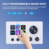Streaming Macro Keypad,Stream Controller Deck,Gaming Shortcut Keyboard, With Customizable 6 Lcd Shortcut Keys, 3 Buttons And 3 Knobs, Trigger Actions In Obs/Twitch/Youtube, Windows 10/Mac14.0 (N3 White)