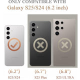 Case For Samsung Galaxy S25 6.2-Inch With Slide Camera Cover+Screen Protector (1 Pack), Rotated Ring Kickstand Military Grade Shockproof Protective Cover-Green