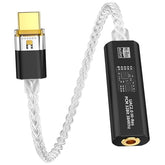 USB C to 3.5mm DAC Headphone Adapter with Dual Chip CX31993 & MAX97220, Portable Decoding Amp Hi-Res 32bit/384KHz Audio Dongle with Silver-Plated OCC