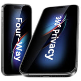 [2-Pack For Iphone 17 Pro Max 360° Privacy Screen Protector - 4-Way Anti-Spy Tempered Glass, Shatterproof, Anti-Peep, Scratch Resistant, Easy Installation Frame Included