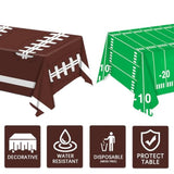 Football Party Decorations Tablecloth Disposable Plastic Touchdown Table Cover Perfect For Football Birthday Party Decorations And Gameday Tailgate Decorations 54 X 108Inch, 2 Pack