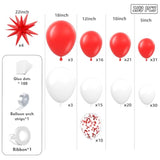 Red And White Balloon Garland Arch Kit 153Pcs With Star - 22 18 12 10 5In Different Size Red White Confetti Latex Balloons For Christmas Wedding Valentine'S Day Birthday Party Decorations