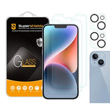 (2 Pack) Designed For Iphone 14 Plus (6.7 Inch) + Camera Lens Tempered Glass Screen Protector, Anti Scratch, Bubble Free