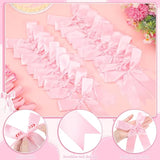 2 Pcs Pink Bow Garland Banner, Pink Satin Ribbon Party Decorations Pre-Strung Bow Decor Banner For Wedding Bridal Shower Baby Shower Birthday Bachelorette Party