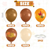 52PCS Fall Balloons Brown Burnt Orange Gold Confetti Thanksgiving Party Decor