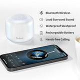 Portable Bluetooth Speakers With Strap Easy To Carry, Wireless Ipx5 Waterproof Mini Speaker With Loud Stereo Sound, 20 Hours Playtime, Rechargeable Battery, Built-In Microphone, White