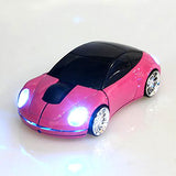 2.4Ghz 3D Car Shape Wireless Optical Mouse Usb Gaming Mouse With Receiver For Pc Laptop (Pink)