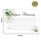 Share A Memory Cards, 50 Cards, Memory Card For Celebration Of Life, Graduation, Wedding, Retirement, Going Away Party - Greenery (4" X 6"?