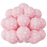 62pcs Pink Polka Dot Balloons for Birthday Party Decorations, 12" Latex Helium Balloons