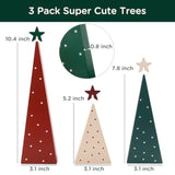Christmas Decorations-Three Sizes Wooden Tree Sign With Star-Christmas Decorations For Home Shelf Mantel Fireplace Table Party Decor