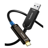 Usb A To Usb C Fiber Optic Cable 100Ft, 10Gbps Usb 3.2 Gen2 Usb C Cable, Ultra Slim & Long Distance Type C Cable With Germany Siliconline Chip For Logitech 4K Camera,Vr/Ar,Video Conference