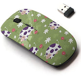 2.4G Wireless Mouse With Cute Pattern Design For All Laptops And Desktops With Nano Receiver - Funny Cow Print Kids
