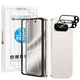 3+2 Pack for Google Pixel 10 Pro Screen Protector 6.3 inch, 3 Pack Tempered Glass Screen Protector&2 Pack Camera Lens Protector with Alignment