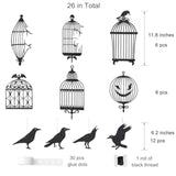 Halloween Crow Garland Black Cage Raven Gothic Party Hanging Haunted Decor
