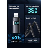 36W Usb C To Lightning Cable With Horizontal Led Display 4Ft Length Nylon Braided Lightning Usb C Fast Charging Cable Fit For 14 13 12 11/Pro/Promax/Plus, Ipad, Airpods, Itouch