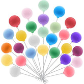 Balloon Cake Topper 30Pcs Mini Colorful Balloon Cake Picks Balloon Cupcake Topper Balloon Cluster Cake Topper Picks Ball Cake & Cupcake Decoration Insert For Dollhouse Baby Shower Party