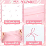 4 Pieces Pink Bow Tablecloths Theme Tablecover For Birthday Party, Girl Bachelorette, Bridal Baby Shower, Coquette Party - Plastic Disposable Rectangle Table Covers Decorations Supplies