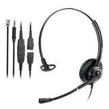 Telephone Headset with RJ9 Jack & 3.5mm Connector for Landline Deskphone Cell Phone PC Laptop, Office Headset with Microphone for Call Center, Work