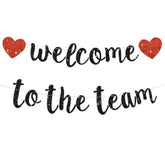 Black "Welcome To The Team" Banner (No DIY) Office Party Decor for New Employee
