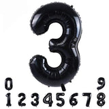 40 Inch Black Large Numbers Balloons 0-9,Number 3 Digital 3 Helium Balloons,Foil Mylar Big Number Balloons For Birthday Party Supplies Decorations