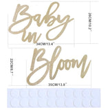 Champagne Baby In Bloom Sign - Large Glitter Baby Shower Felt Banner Letters For Baby Shower Arch Backdrop Gender Reveal Girl Or Boy Theme Pregnancy Announcement Party Wall Decorations
