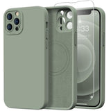 iPhone 12 Pro Max 6.7 Case with Screen & Camera Protection Silicone Porcelain Blue