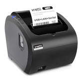 Thermal Receipt Printer, 3'1/8 80Mm Usb Pos Printer, Restaurant Kitchen Printer With Auto Cutter Support Cash Drawer,Usb Serial Ethernet Interface For Windows/Mac/Linux,Do Not Square
