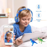 Dinosaur Headphones For Boys Kids For School, Kids Bluetooth Headphones With M