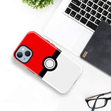 Case For Iphone 15 - Cartoon Kawaii Red&White Ball Pattern Hard Pc And Inner Silicone Hybrid Dual Defender Case For Apple Iphone 15