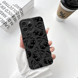 Compatible For Iphone 14 Pro Max Case Cute Aesthetic Ribbon Bowknot With Black Design For Girls Women Soft Tpu Shockproof Protective Girly For Iphone 14 Pro Max Case-Cherry Bow