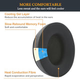 Wh-Ch720N/Wh-Ch710N Replacement Ear Pads Cooling Gel Wh-Xb900N Earpads, Upgrade Ear Cushions Parts Compatible With Sony Wh-Ch700N/Wh-Rf400 Wireless Headphones (Black)