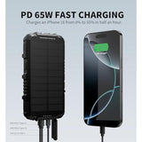 Solar Charger Power Bank 27,000Mah, 65W Pd3.0 & Qc3.0 Fast Charging Powerbank External Battery Pack Portable Wireless Chargers With Flashlight And Carabiner, Compatible With Magsafe & Qi
