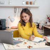 Large Mouse Pad With Coaster, Waterproof Extended Gaming Mousepad For Desk Computer, Xl Keyboard And Mouse Pad With Non Slip Rubber Base,Wildflower Butterflies Desk Pad Mat For Home Office