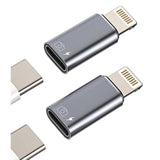 Usb C Female To Lightning Male For Iphone Otg Adapter(2Pack) Apple Charger Data Sync Dongle Type-C Camera Card Reader Flash Drive Keyboard Mouse U Disk Converter For 14 13 11 12 Pro Max X Xs 8 7 Plus