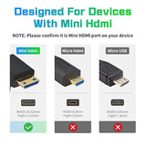 8K 90 Degree Mini Hdmi To Hdmi 2.1 Cable, 48Gbps Down Anglet Mini Hdmi Male To