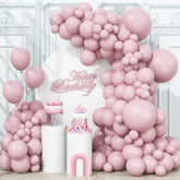 Dusty Pink Balloons Different Sizes, 123 Packs Retro Fog Pink Balloons, Pack Of 18 12 10 5 Inch Boho Balloon Garland Arch Kit For Girls Women Birthday Baby Shower Wedding Bridal Valentines Day