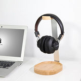 Avantree TR902 - Universal Wooden & Aluminum Headphone Stand Hanger with Cable Holder, Sturdy Desk Headset Mount Rack