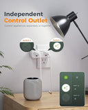 2 Pack Smart Plug, Wifi Smart Outlet With Dual Sockets, Compatible With Alexa And Google Home, Remote Control Outlet With Timer Function, Voice Control, Surge Protection, 2.4Ghz Wifi Only