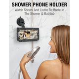 Waterproof Shower Phone Holder, Retractable Rotatable Suction Cup Stand for 4-7"