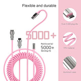 Custom Coiled Usb C To A Cable And Rose Gold Coiled Cable Winder With Detachab