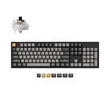 C2 Pro Wired Custom Mechanical Keyboard Full Size Layout Qmk/Via Programmable Macro White Backlit With Tactile Brown Switch Oem Profile Double-Shot Pbt Keycaps For Mac Windows Linux