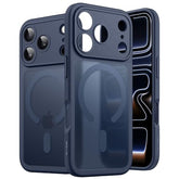 Magnetic Case For Iphone 17 Pro 6.3-Inch Compatible With Magsafe, Camera Lens Full Protection, Translucent Matte Back Slim Minimalist Shockproof Phone Cover (Dark Blue)