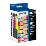 812 Durabrite Ultra Ink High Capacity Black & Standard Color Cartridge Combo Pack (T812Xl-Bcs) Works With Workforce Pro Wf-7310 ,7820, 7840, Ec-C7000