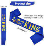 Birthday King Sash, Funny Royal Blue Satin Sash With Gold Foil Lettering Birthday Sashes For Boys Or Men 10Th 13Th 16Th 18Th 21St 30Th 40Th 50Th 60Th Or Any Birthday Party Supplies Gifts Favors.