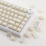 White Keycaps,166 Keys Pbt Custom Translucent Keycaps,Cherry Profile Crystal Jelly Keycap Set,Cute Shine Through Keyboard Key Caps For Mechanical Keyboards