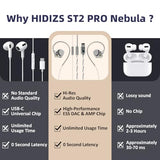 ST2 Pro IEM Gaming Earphones - Dual Magnetic Engine for Immersive Gaming Sound Wired Earbuds/Inline Mic/Detachable 2-Pin Cable, 3.5mm Plug, Black